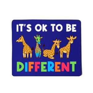 Giraffes Its Ok To Be Different Autism Awareness Giraffe Cute Gift Mousepad