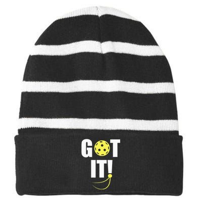 GOT IT! Wo Pickleball Striped Beanie with Solid Band