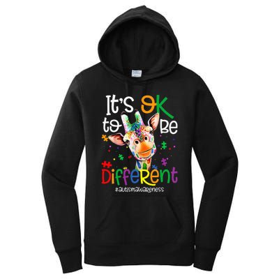 Giraffe It's Okay To Be Different Autism Awareness Women's Pullover Hoodie