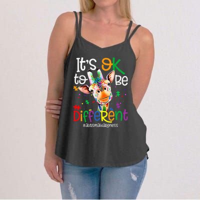 Giraffe It's Okay To Be Different Autism Awareness Women's Strappy Tank