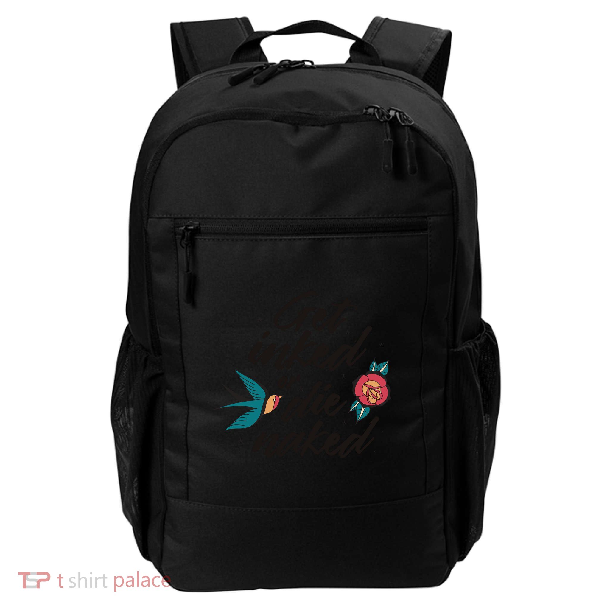 Get Inked Or Die Naked Tattoo Backpack