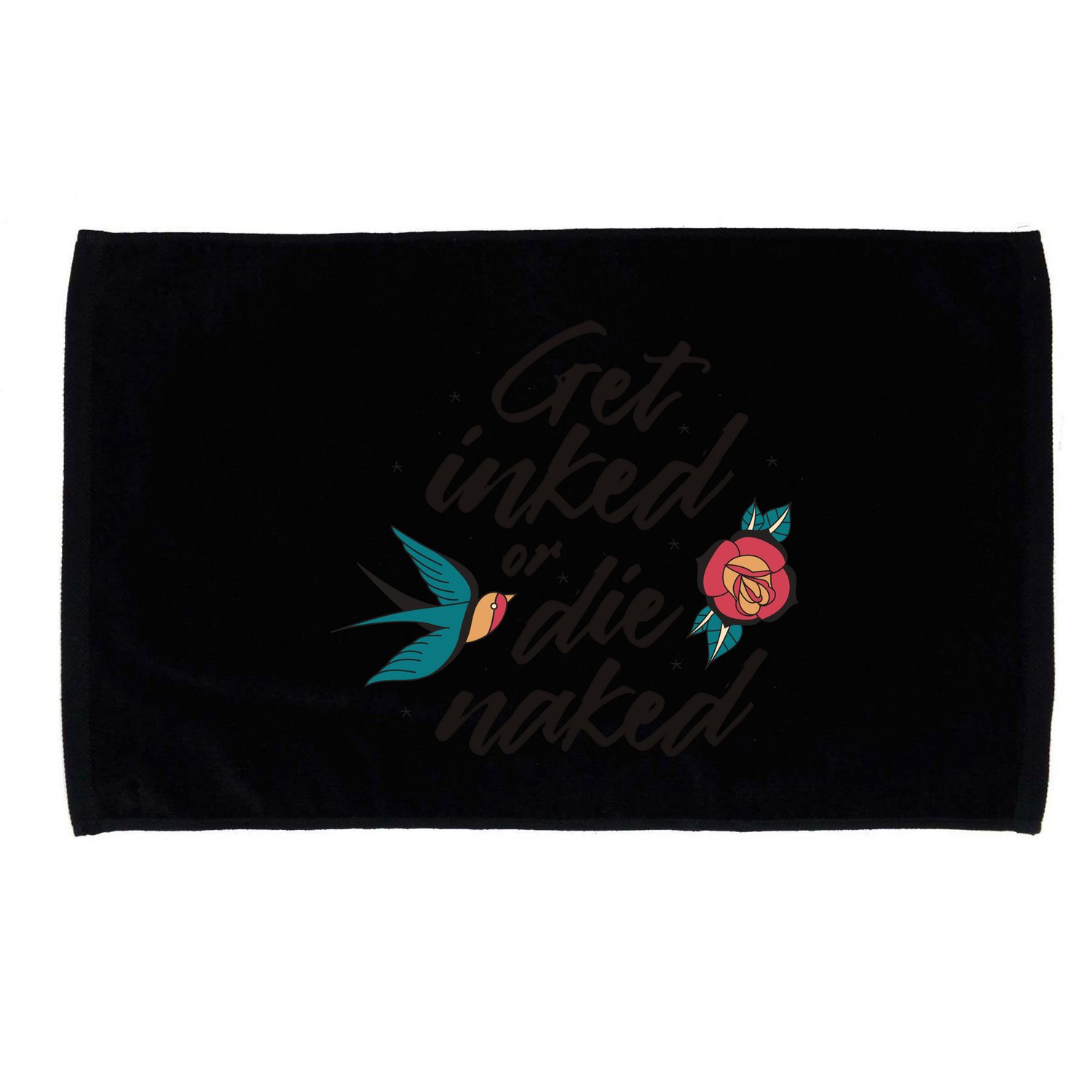 Get Inked Or Die Naked Tattoo Microfiber Hand Towel