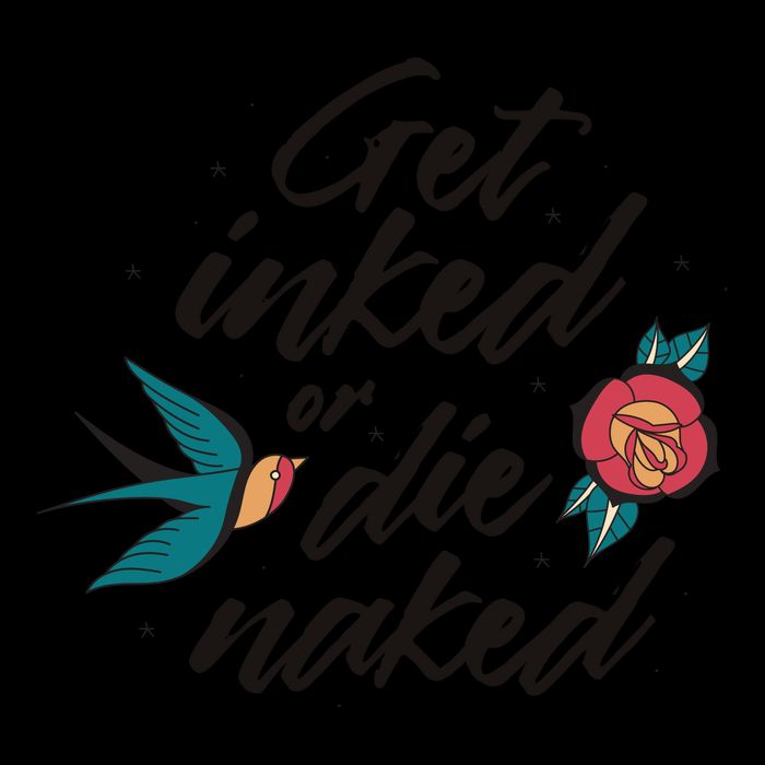 Get Inked Or Die Naked Tattoo Zip Tote Bag