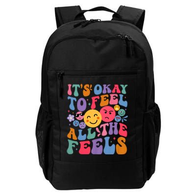 Groovy ItS Ok To Feel All The Feels Emotions Mental Health Daily Commute Backpack