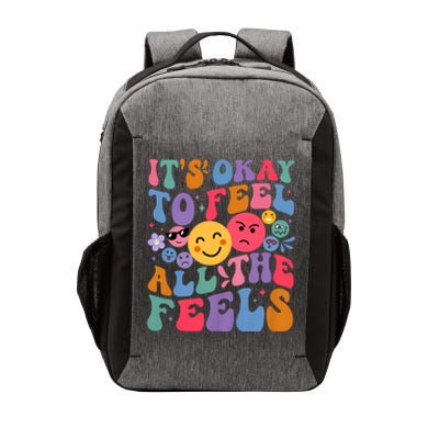 Groovy ItS Ok To Feel All The Feels Emotions Mental Health Vector Backpack