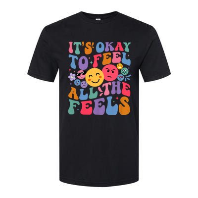 Groovy ItS Ok To Feel All The Feels Emotions Mental Health Softstyle® CVC T-Shirt