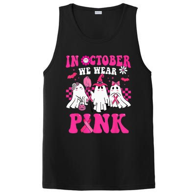 Groovy In October Wear Pink Breast Cancer Warrior Ghost PosiCharge Competitor Tank