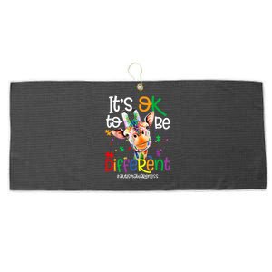 Giraffe Its Okay To Be Different Autism Awareness Large Microfiber Waffle Golf Towel