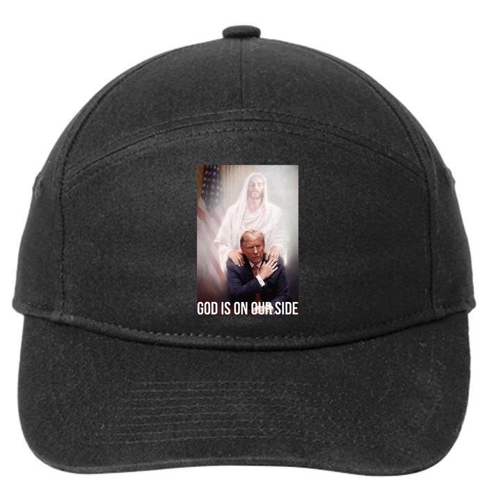 God Is On Our Side President Trump Photo After The Shooting 7-Panel Snapback Hat