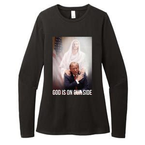 God Is On Our Side President Trump Photo After The Shooting Womens CVC Long Sleeve Shirt