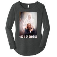 God Is On Our Side President Trump Photo After The Shooting Women's Perfect Tri Tunic Long Sleeve Shirt