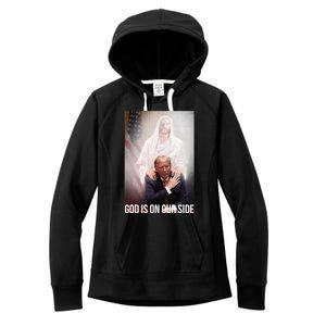 God Is On Our Side President Trump Photo After The Shooting Women's Fleece Hoodie