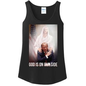 God Is On Our Side President Trump Photo After The Shooting Ladies Essential Tank