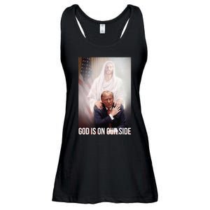 God Is On Our Side President Trump Photo After The Shooting Ladies Essential Flowy Tank