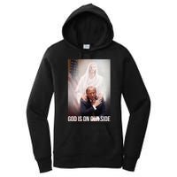 God Is On Our Side President Trump Photo After The Shooting Women's Pullover Hoodie