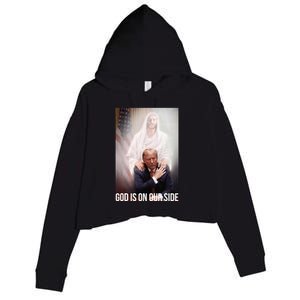 God Is On Our Side President Trump Photo After The Shooting Crop Fleece Hoodie