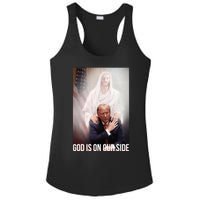 God Is On Our Side President Trump Photo After The Shooting Ladies PosiCharge Competitor Racerback Tank