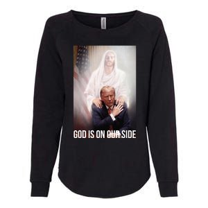 God Is On Our Side President Trump Photo After The Shooting Womens California Wash Sweatshirt