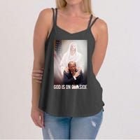 God Is On Our Side President Trump Photo After The Shooting Women's Strappy Tank