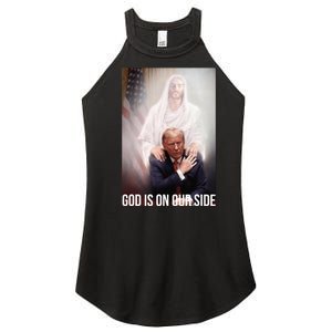 God Is On Our Side President Trump Photo After The Shooting Women's Perfect Tri Rocker Tank