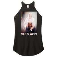 God Is On Our Side President Trump Photo After The Shooting Women's Perfect Tri Rocker Tank