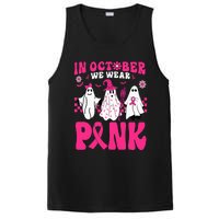 Groovy In October We Wear Pink Ghost Halloween Breast Cancer PosiCharge Competitor Tank