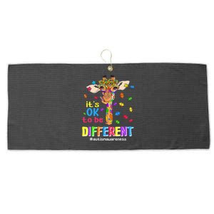 Giraffe It's Ok To Be Different ASD Awareness Large Microfiber Waffle Golf Towel