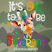 giraffe its okay to be different ASD Awareness Legacy Tie Dye Trucker Hat