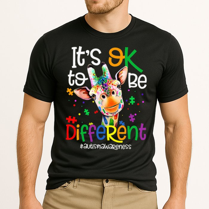 giraffe its okay to be different ASD Awareness Performance Shirt
