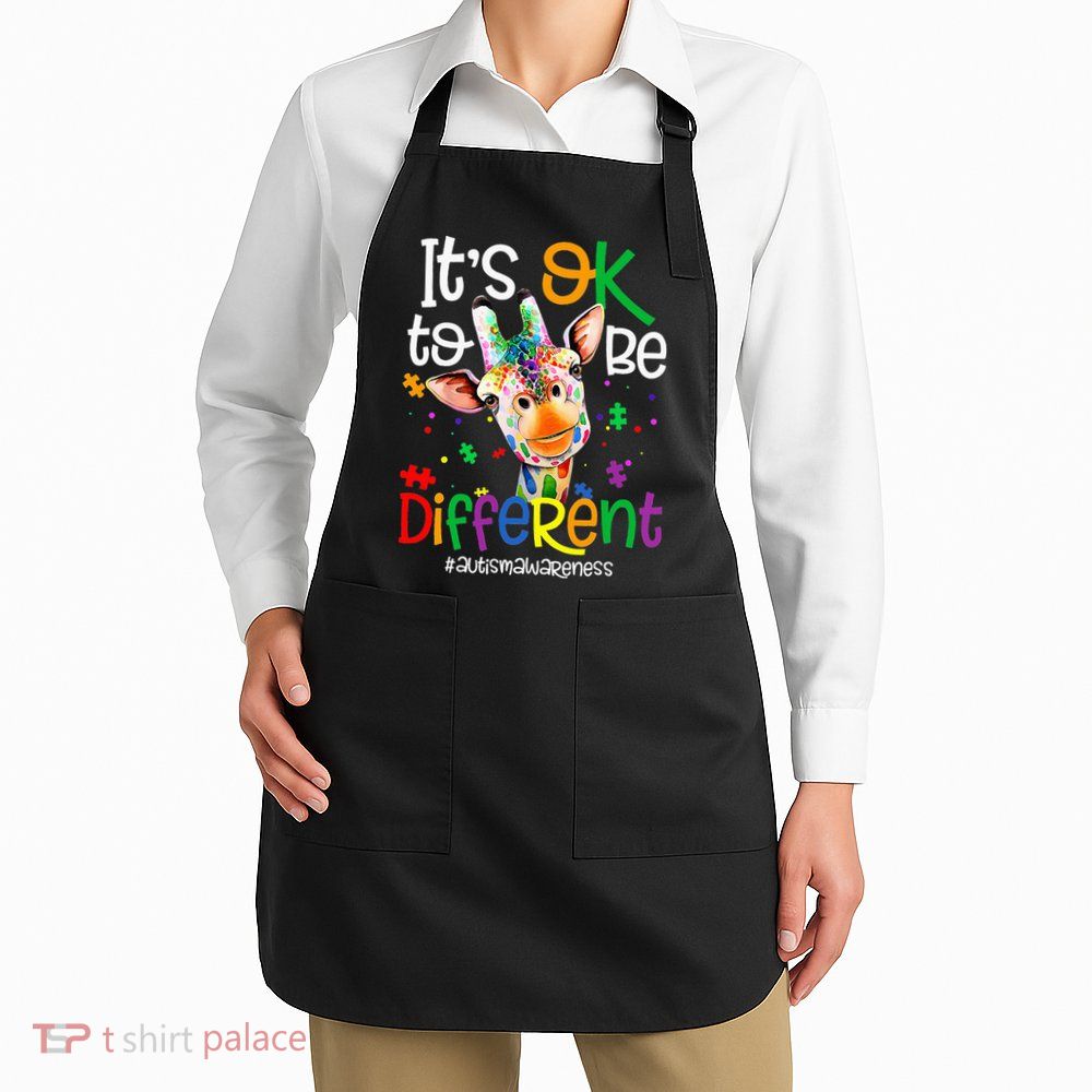 giraffe its okay to be different ASD Awareness Apron