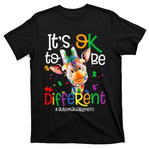 giraffe its okay to be different ASD Awareness T-Shirt