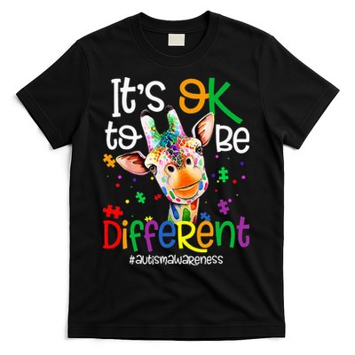 giraffe its okay to be different ASD Awareness T-Shirt