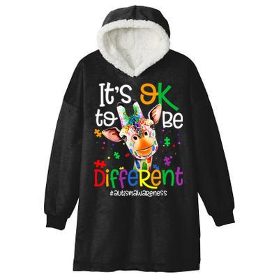 giraffe its okay to be different ASD Awareness Hooded Wearable Blanket