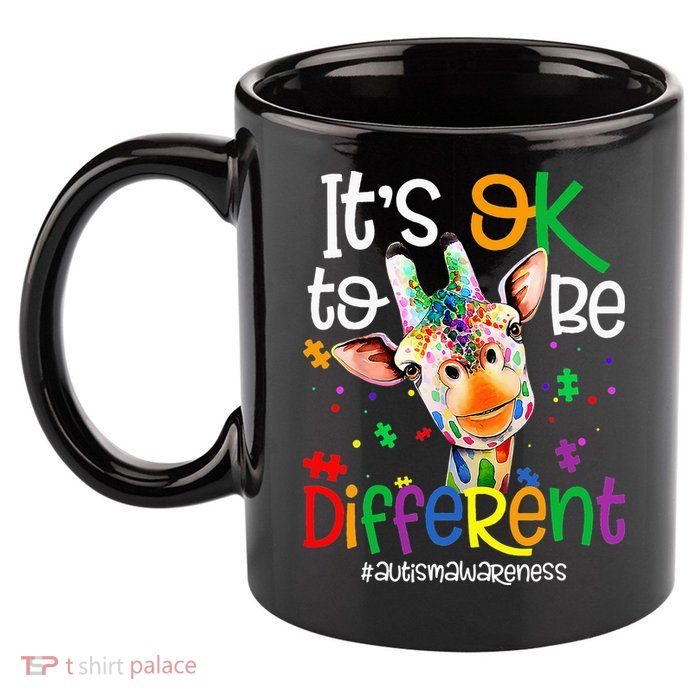 giraffe its okay to be different ASD Awareness 11oz C Handle Ceramic Mug