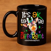 giraffe its okay to be different ASD Awareness 11oz C Handle Ceramic Mug