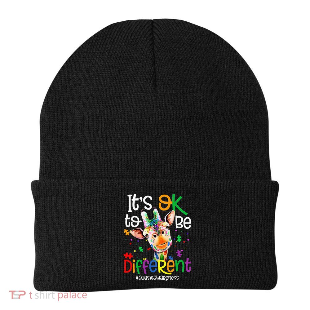 giraffe its okay to be different ASD Awareness Beanie