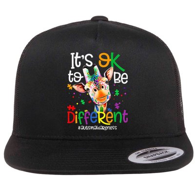 giraffe its okay to be different ASD Awareness Flatbill Hat
