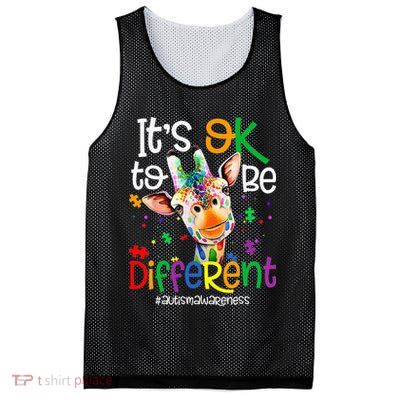 giraffe its okay to be different ASD Awareness Mesh Reversible Basketball Jersey Tank