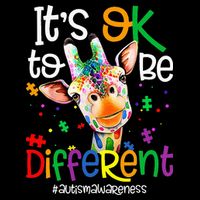 giraffe its okay to be different ASD Awareness Youth Performance Sprint T-Shirt