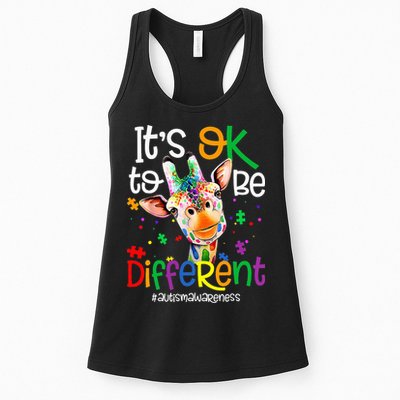 giraffe its okay to be different ASD Awareness Womens Tank Top