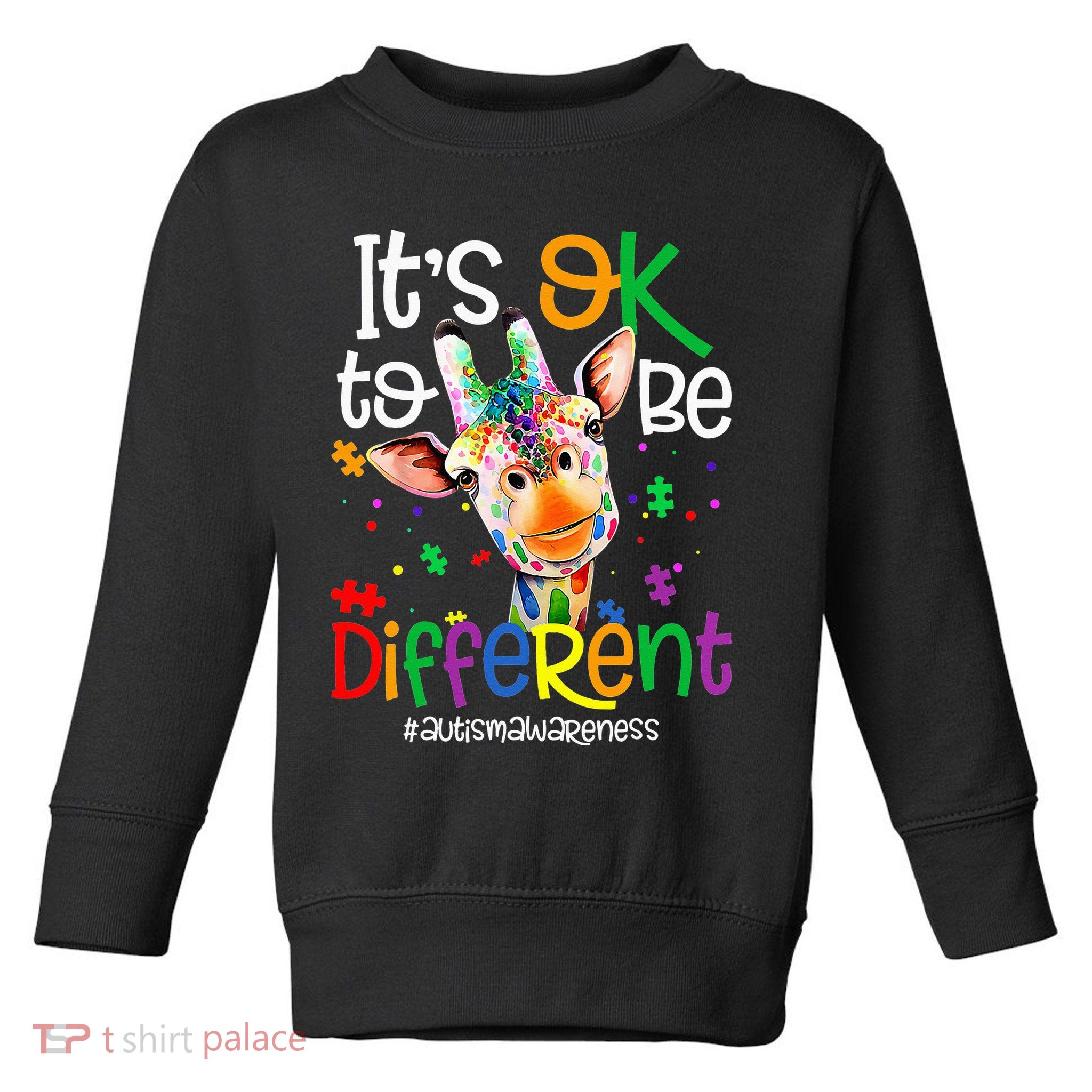 giraffe its okay to be different ASD Awareness Toddler Sweatshirt