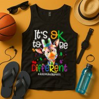 giraffe its okay to be different ASD Awareness Tank Top