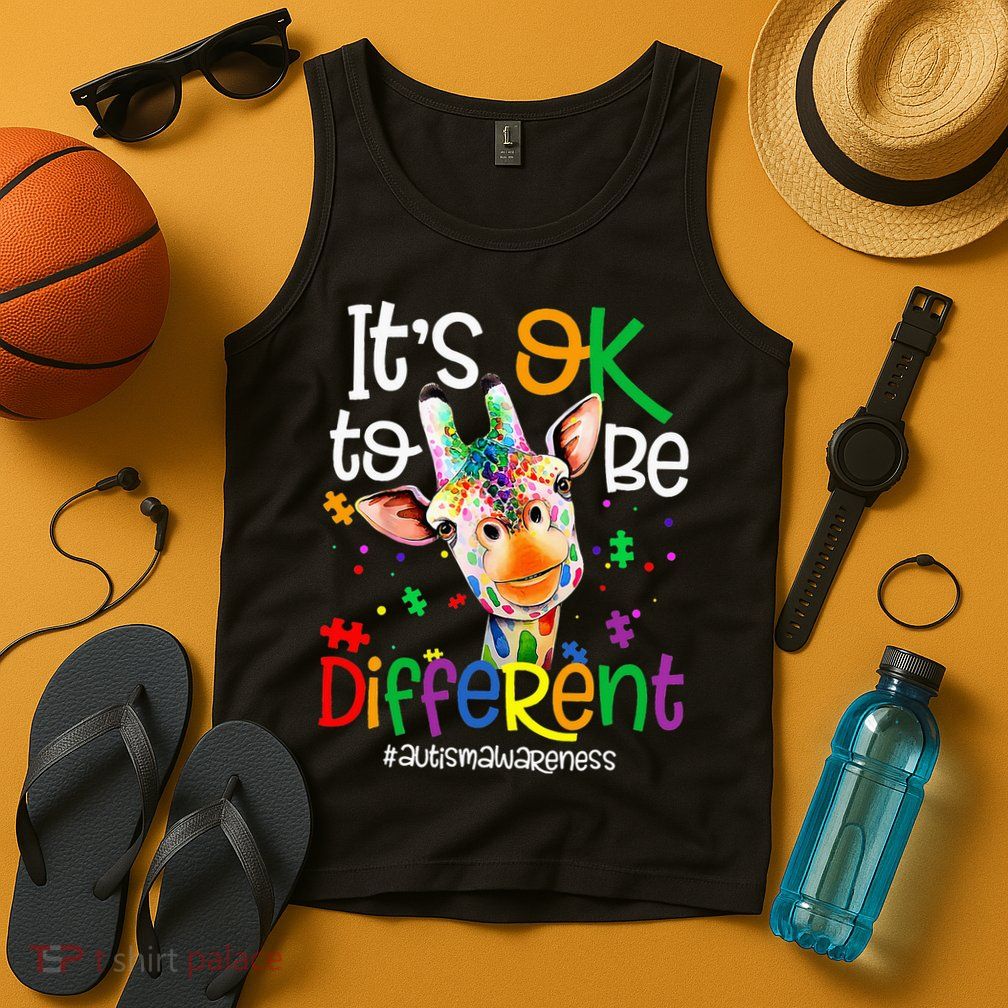 giraffe its okay to be different ASD Awareness Tank Top