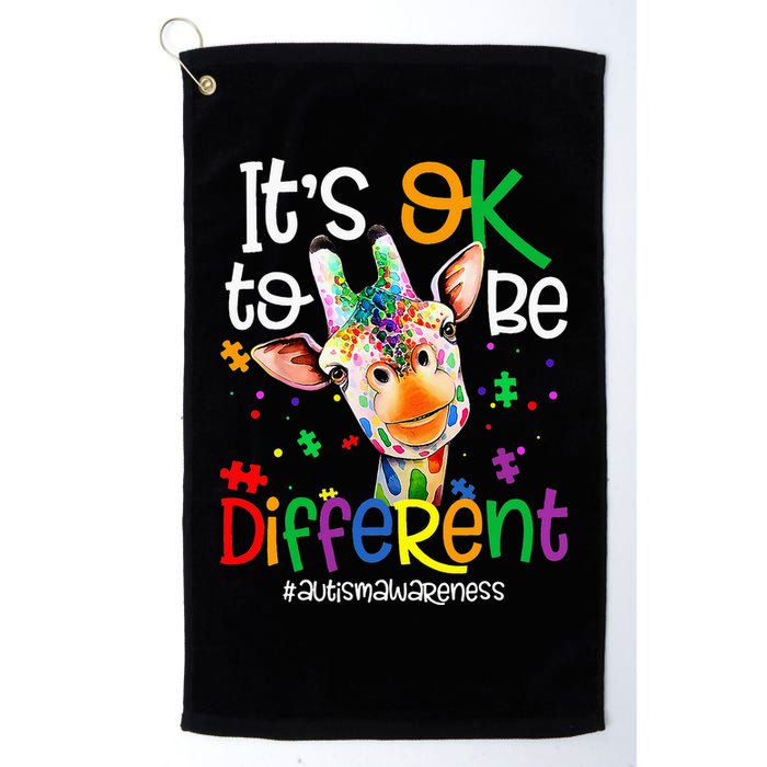giraffe its okay to be different ASD Awareness Golf Towel