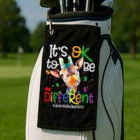 giraffe its okay to be different ASD Awareness Golf Towel