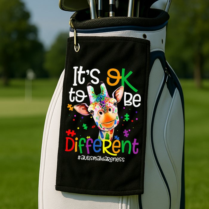 giraffe its okay to be different ASD Awareness Golf Towel