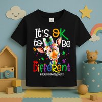 giraffe its okay to be different ASD Awareness Toddler T-Shirt