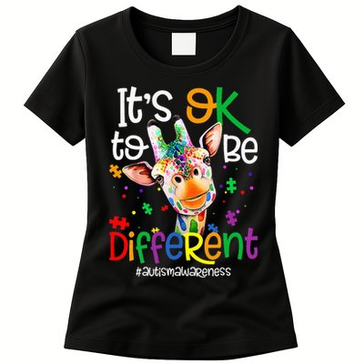 giraffe its okay to be different ASD Awareness Womens T-Shirt