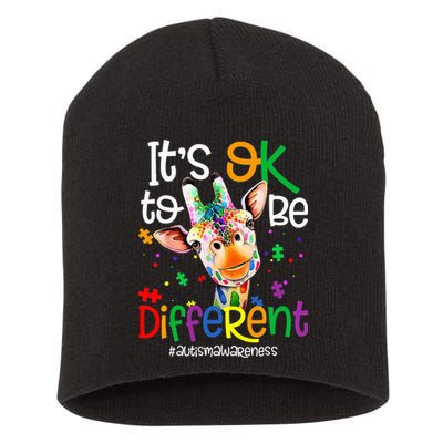 giraffe its okay to be different ASD Awareness Short Acrylic Beanie