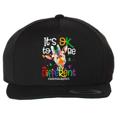 giraffe its okay to be different ASD Awareness Wool Snapback Cap